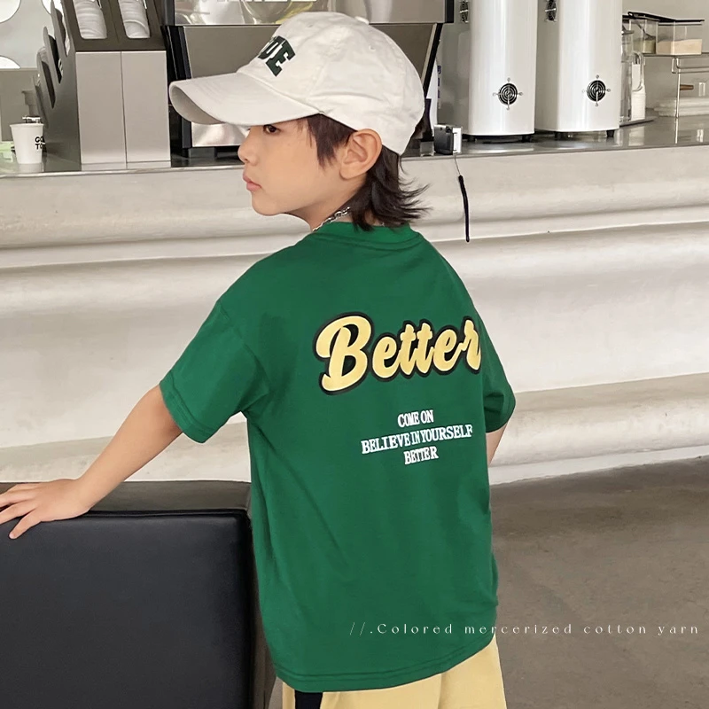 陈大猪LUSON男童短袖夏季帅气中大儿童纯棉T恤男孩半袖潮MCX3405