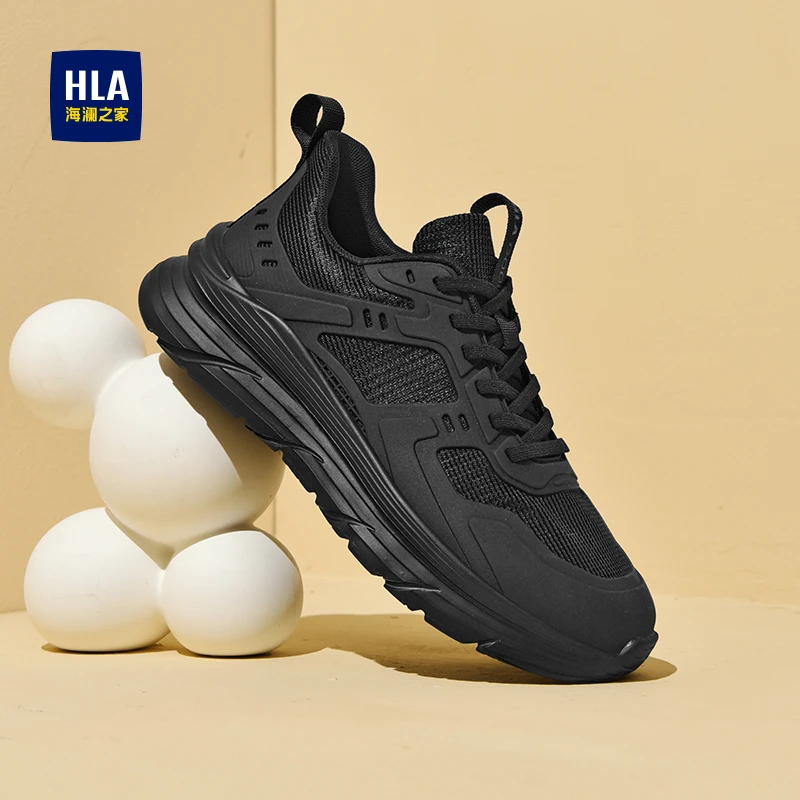 HLA/海澜之家男鞋2025冬季新款百搭网面休闲鞋减震透气运动跑步鞋