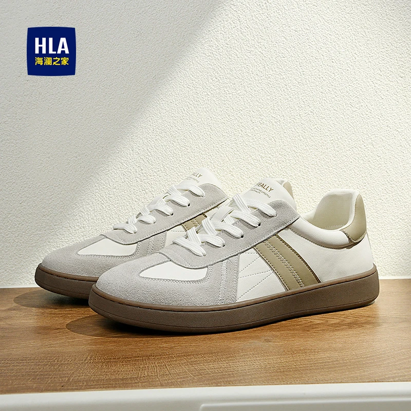 海澜之家男鞋2023秋季新款经典复古时尚德训鞋舒适软底休闲板鞋
