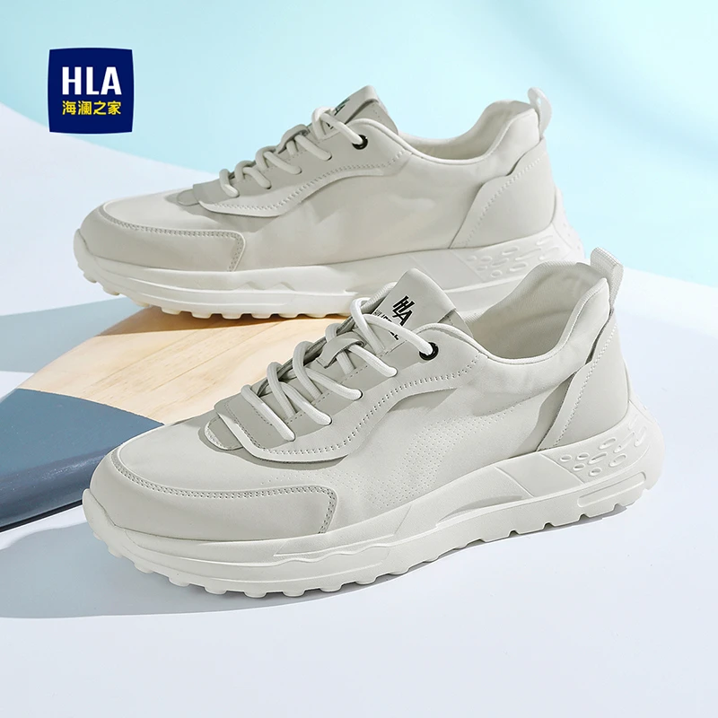 HLA/海澜之家男鞋2025秋季新款百搭透气休闲鞋厚底轻便运动鞋潮鞋