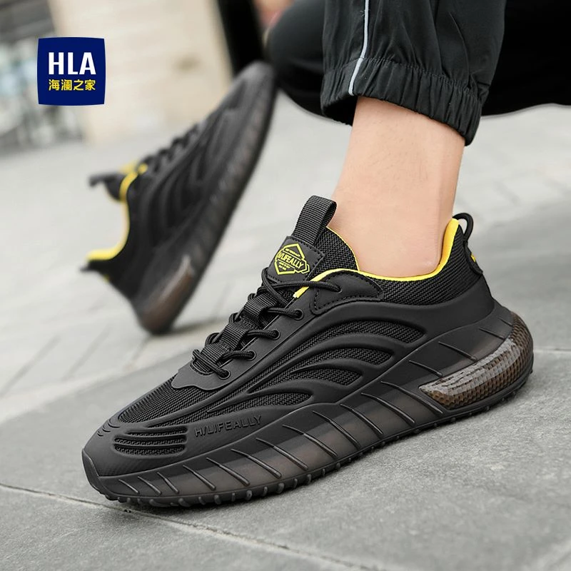 HLA/海澜之家男鞋2024春季新款爆米花软底运动鞋透气百搭椰子鞋潮