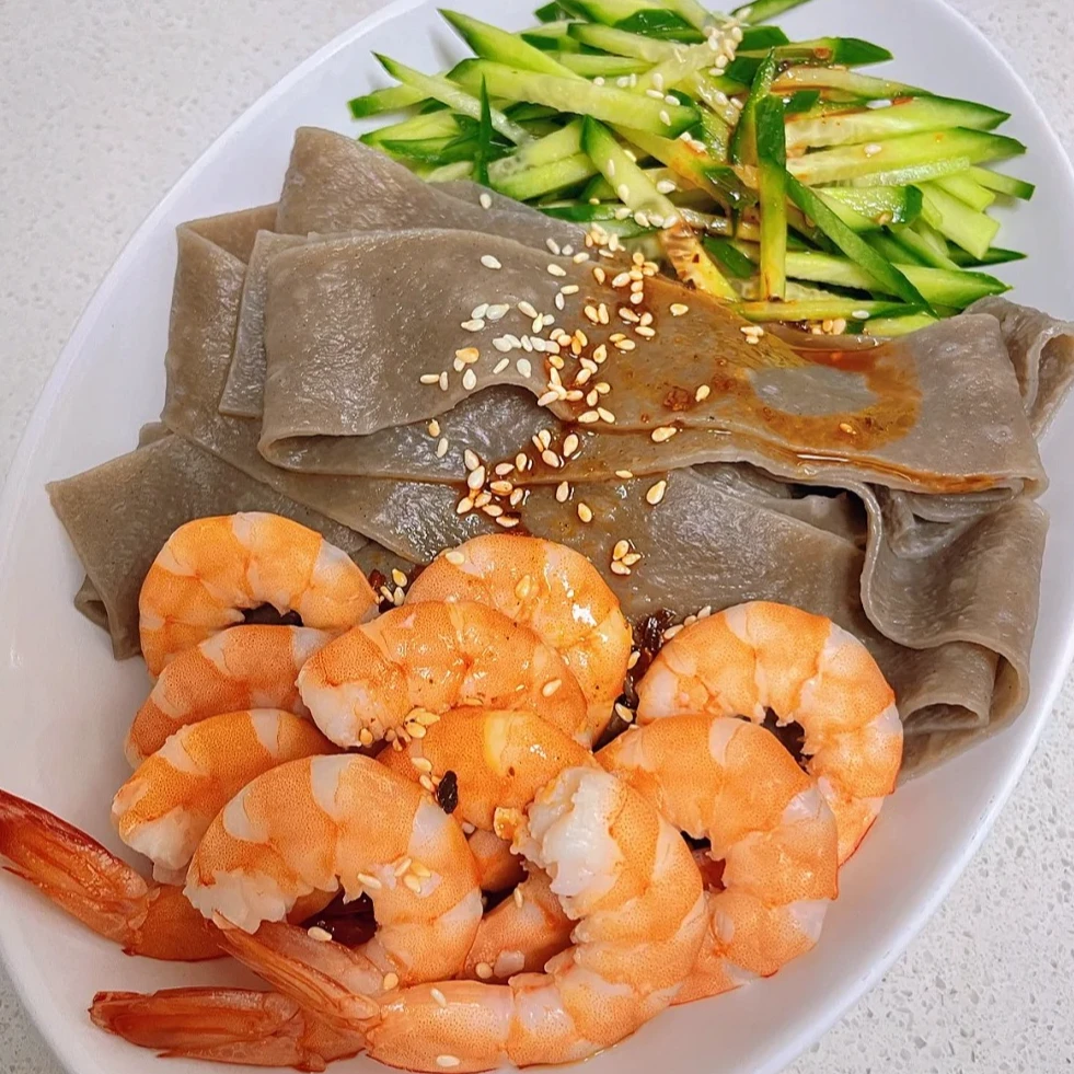 年前减脂餐】0脂荞麦面皮解馋麻酱面皮速食粗粮荞麦面免煮整箱批发