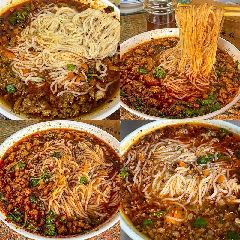 【买一箱低价抢】正宗过桥米线香菇鸡汤味米线免煮桶装产地溯源