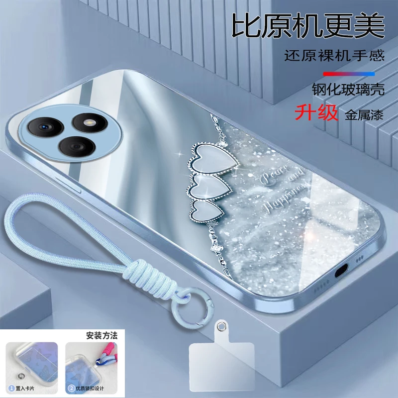 心连心荣耀X50i+手机壳LLY-AN00耐脏玻璃壳金属漆全包防摔新款