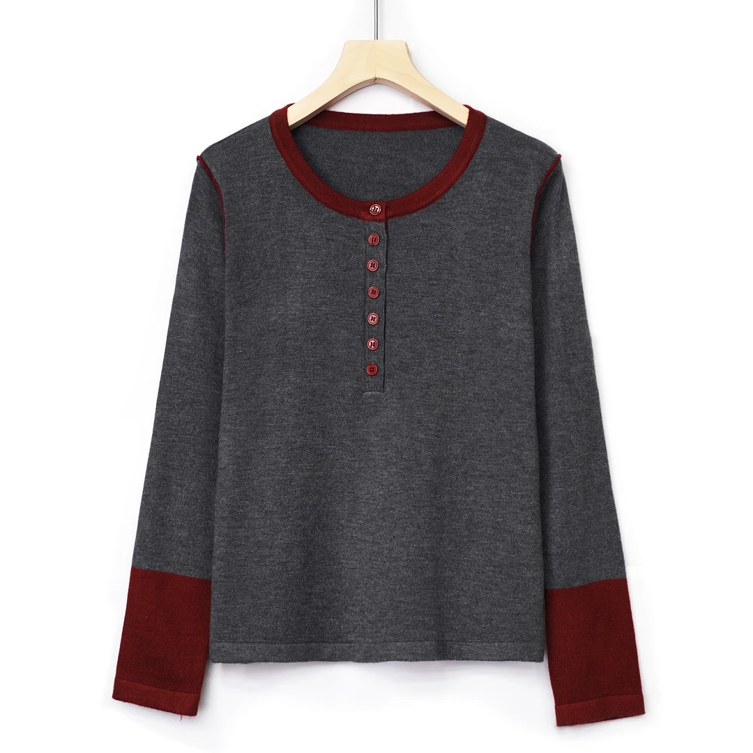 新款针织上衣打底衫长袖休闲FB241002M17