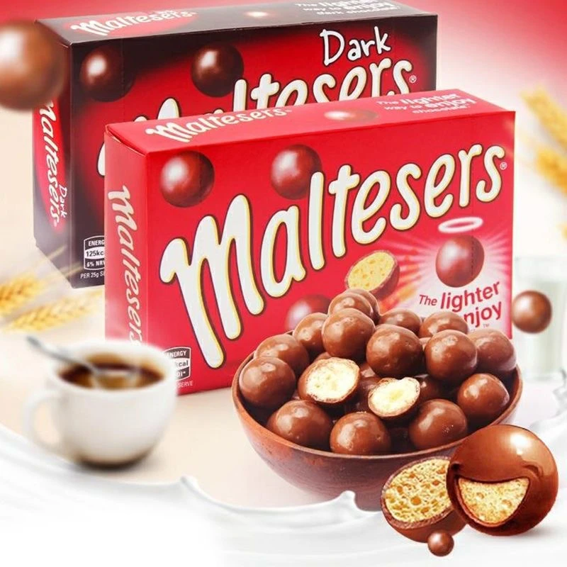 澳大利亚进口Malteser麦提莎盒装90g麦丽素脆心夹心巧克力朱古力