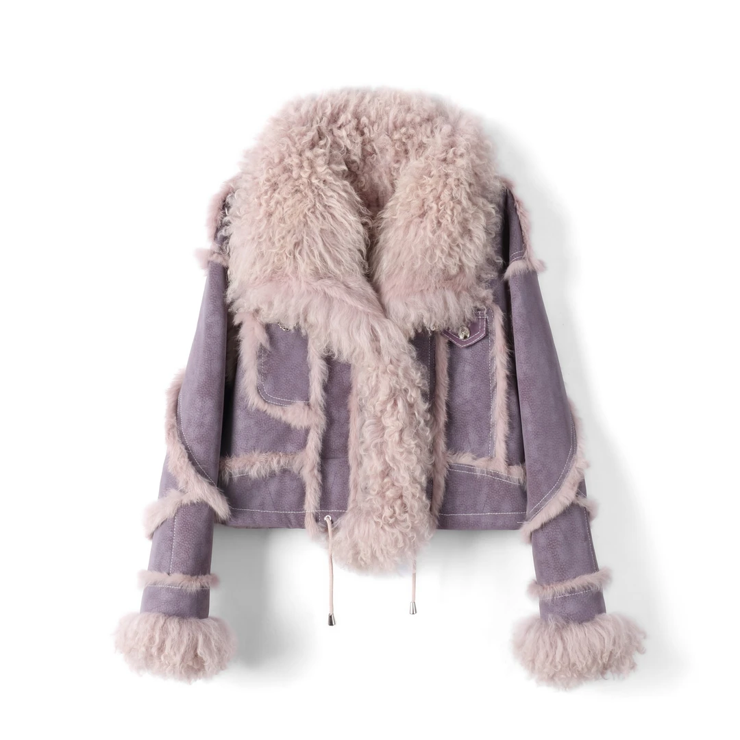 【舅妈】23759 设计师款皮草皮毛一体轻奢时尚显高显瘦冬