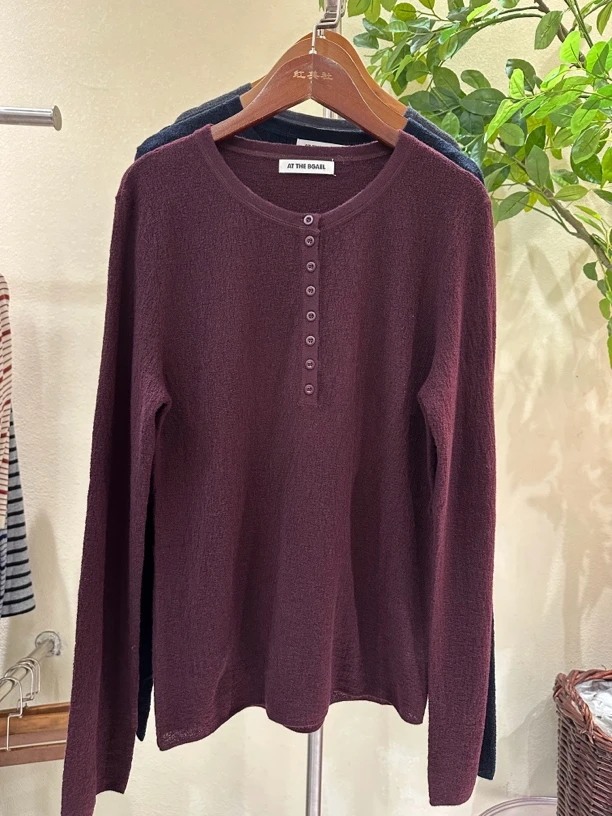 半扣圆领长袖针织打底可单穿百搭时尚