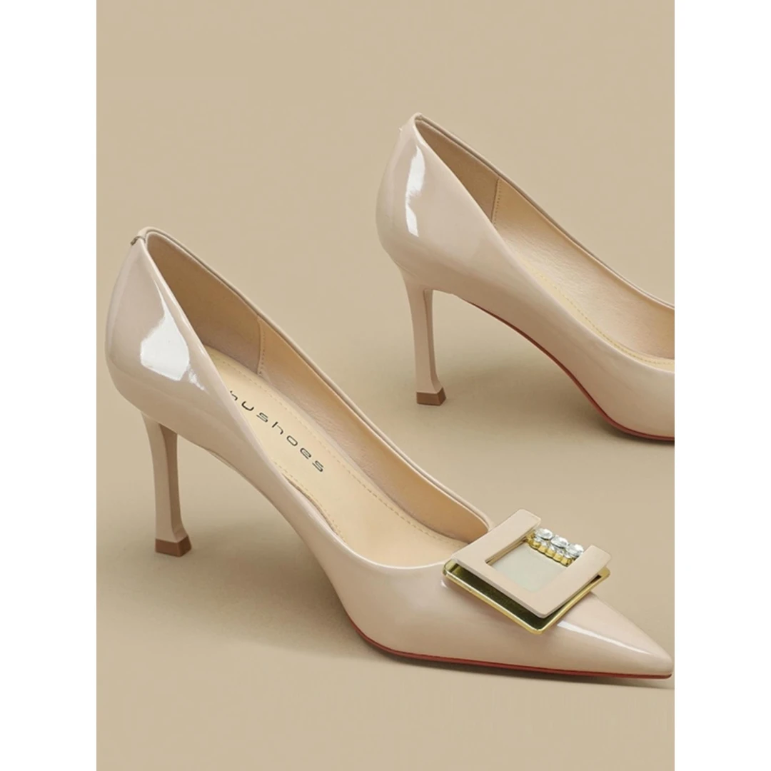 新款高跟鞋女春秋漆皮亮面不累脚细跟气质高级感小码单鞋女313233