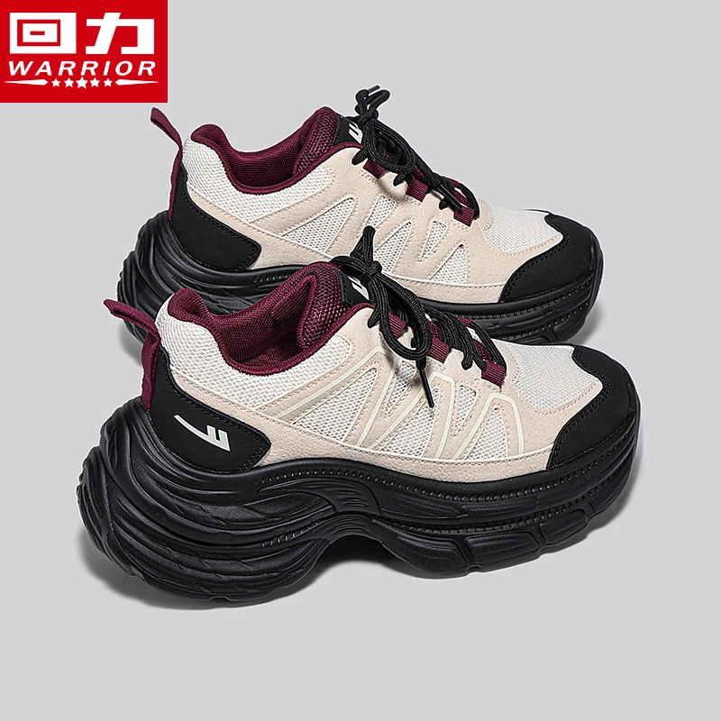 Warrior/回力老爹鞋2025新款秋季厚底休闲鞋女款软底减震运动鞋子