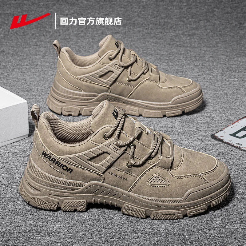 Warrior/回力男鞋马丁靴2024春季新款户外工装鞋登山男士男款鞋子