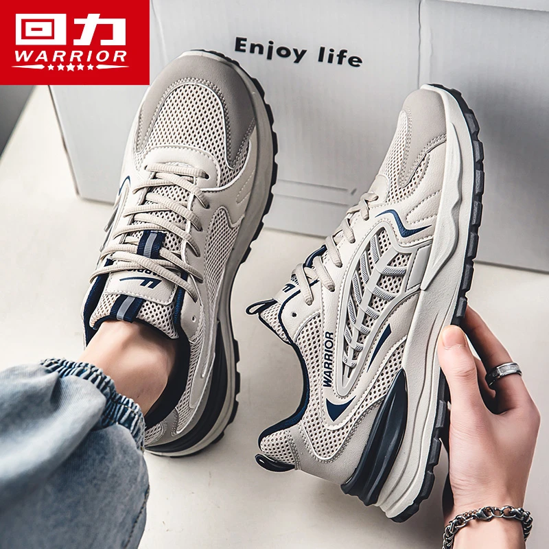Warrior/回力男鞋运动鞋2025春季新款潮鞋子男士百搭网面休闲鞋子