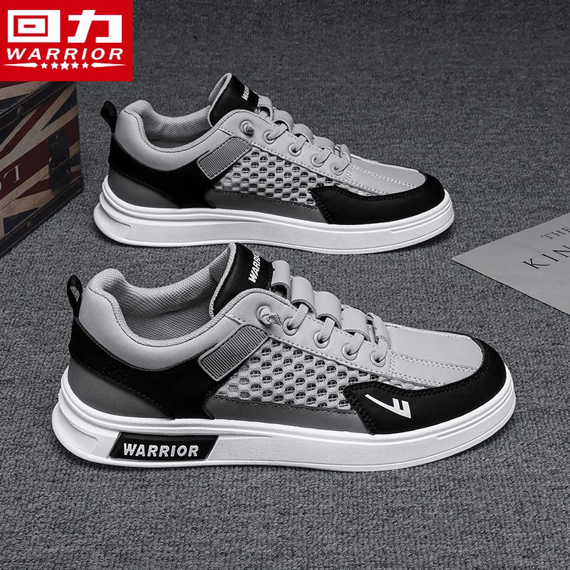 Warrior/回力男士网面板鞋2024夏季新款低帮时尚休闲镂空休闲男鞋