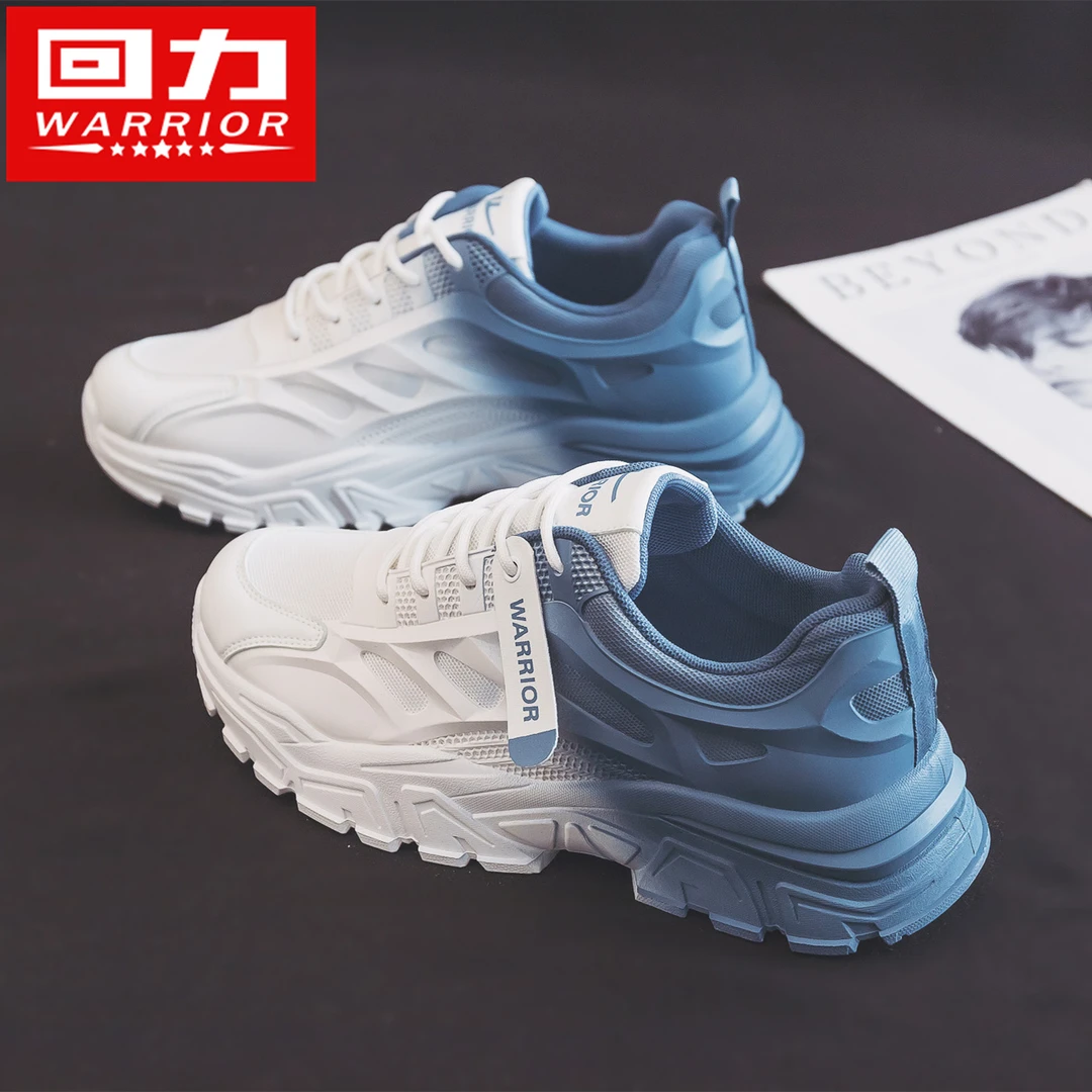 Warrior/回力老爹鞋2024新款夏季透气男女鞋子百搭厚底增高运动鞋