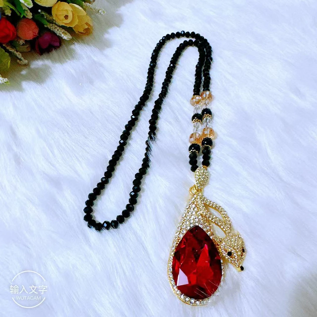 【娇艳欲滴】红宝狐狸满镶满鉆重工毛衣链