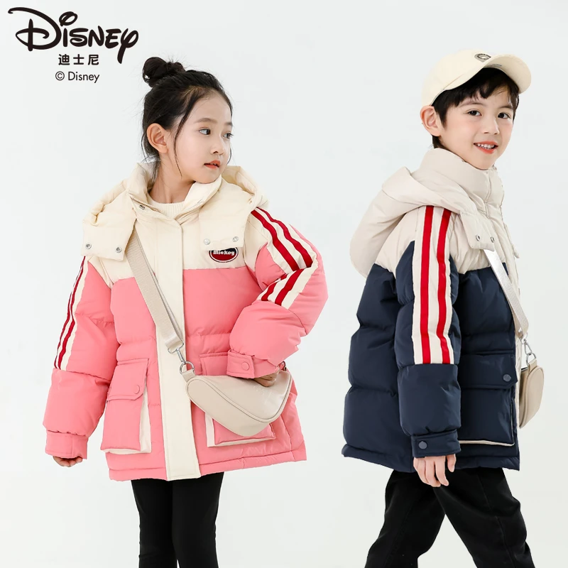 Disney/迪士尼儿童羽绒服男女童拼色韩版连帽外套XZE4SU810