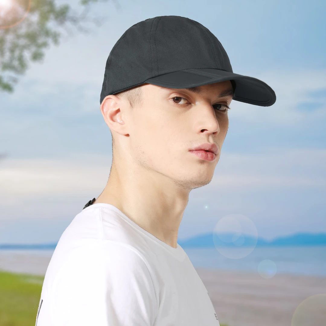 防晒冲浪鸭舌帽户外跑步棒球帽钓鱼太阳帽可折叠防雨遮阳帽男夏季