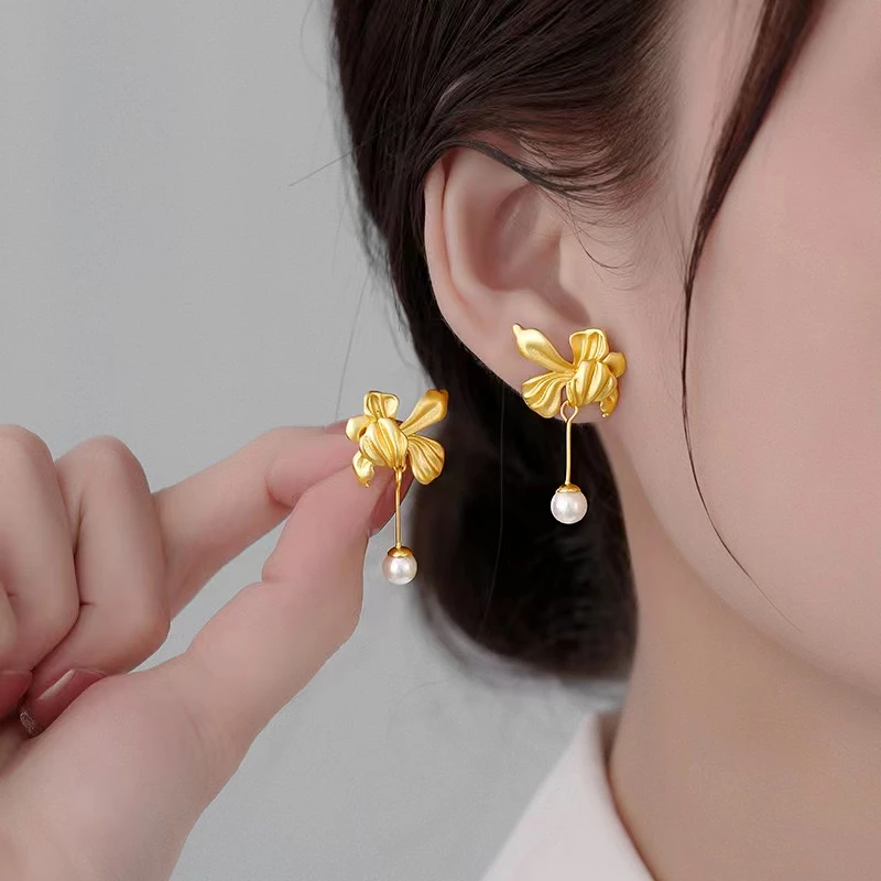 铜合金仿珍珠耳饰 D150 气质轻奢时尚百搭小众简约精致优雅项链