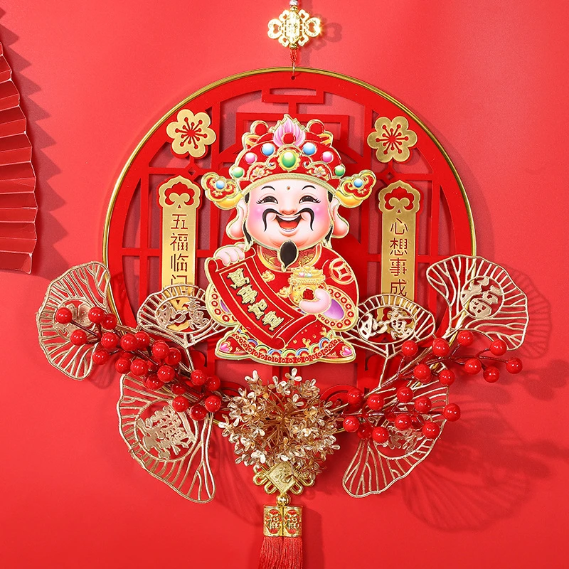 大号38cm摇头财神插花挂件中国结招财纳福居家福旺财旺挂饰美观