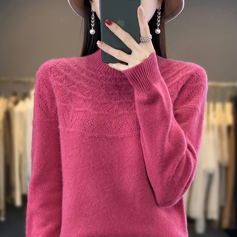 [一线成衣]秋冬半高加厚长袖针织毛衣时尚百搭加厚半高打底衫