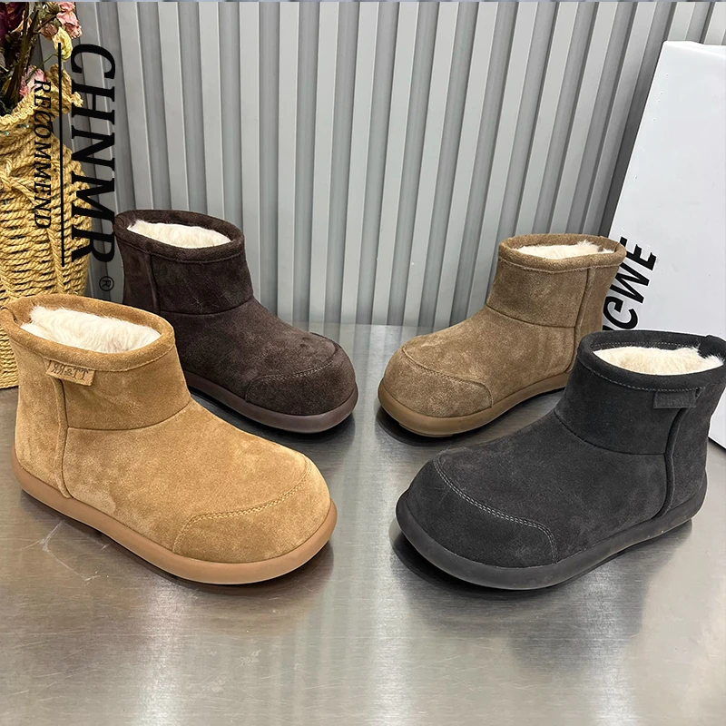 厚底博肯雪地靴女2024新款冬季爆款一脚蹬加绒保暖棉鞋百搭面包鞋