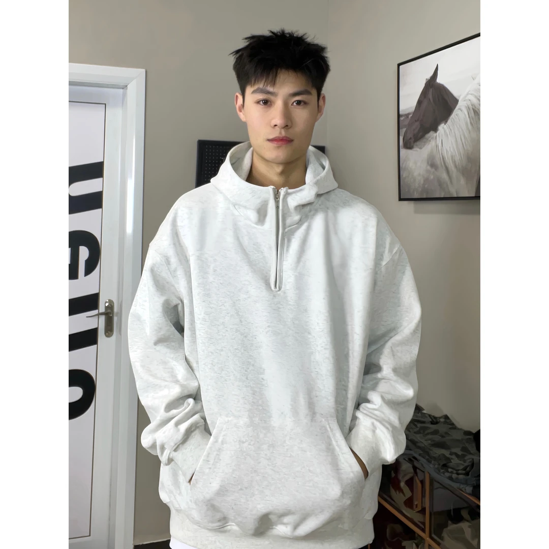 ershiqi春秋款 半金属拉链连帽卫衣 420G重磅面料 情侣卫衣