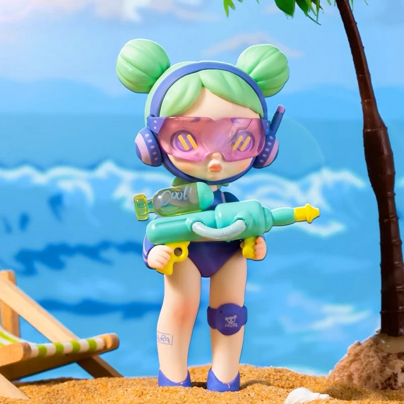 （代拆）劳拉泳池大作战手办盲盒可爱摆件