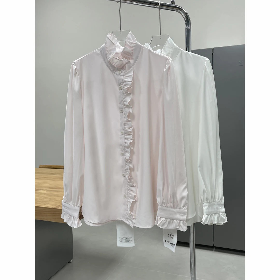 木耳花边宽松衬衫8802-2