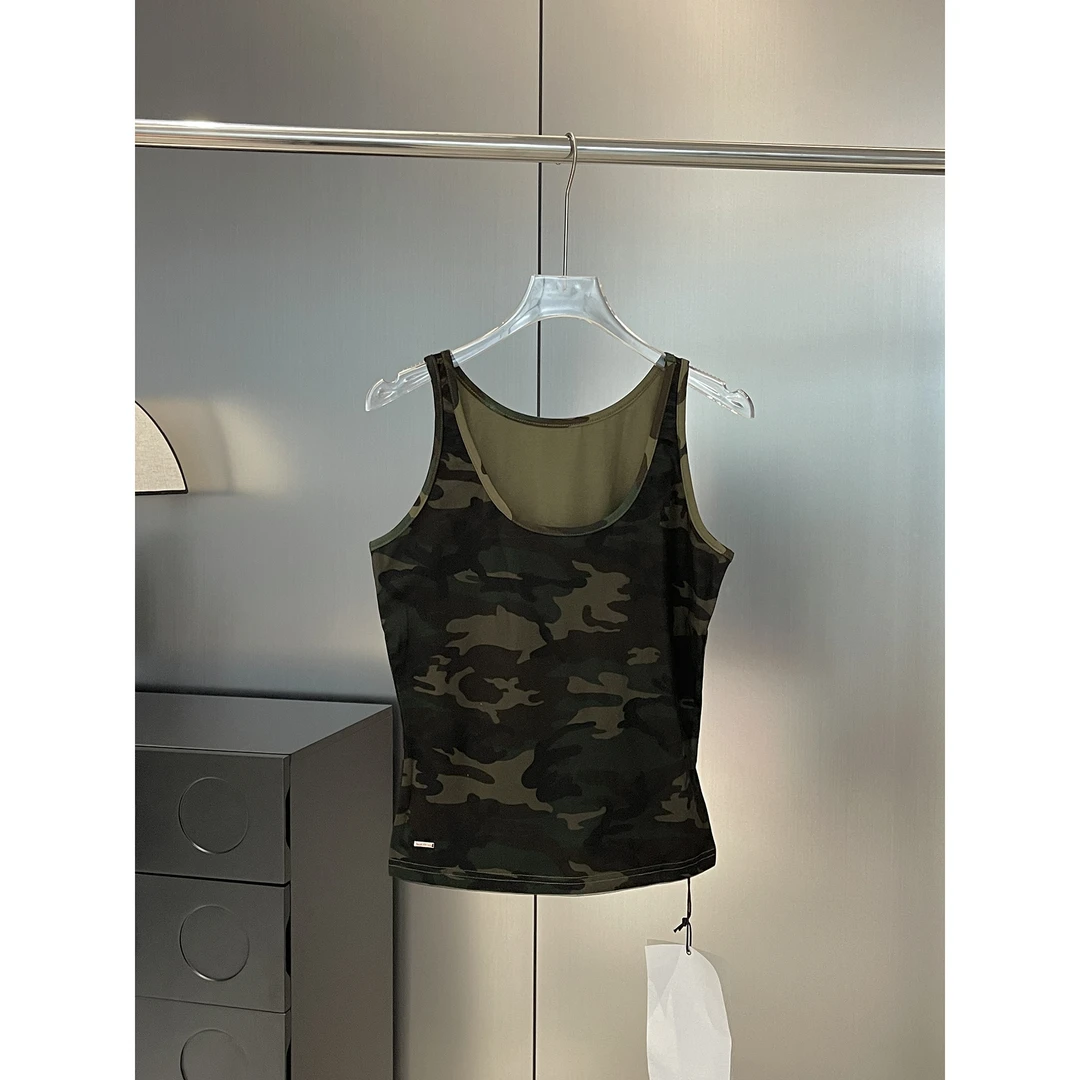 网纱拼接帅气迷彩背心5090-2