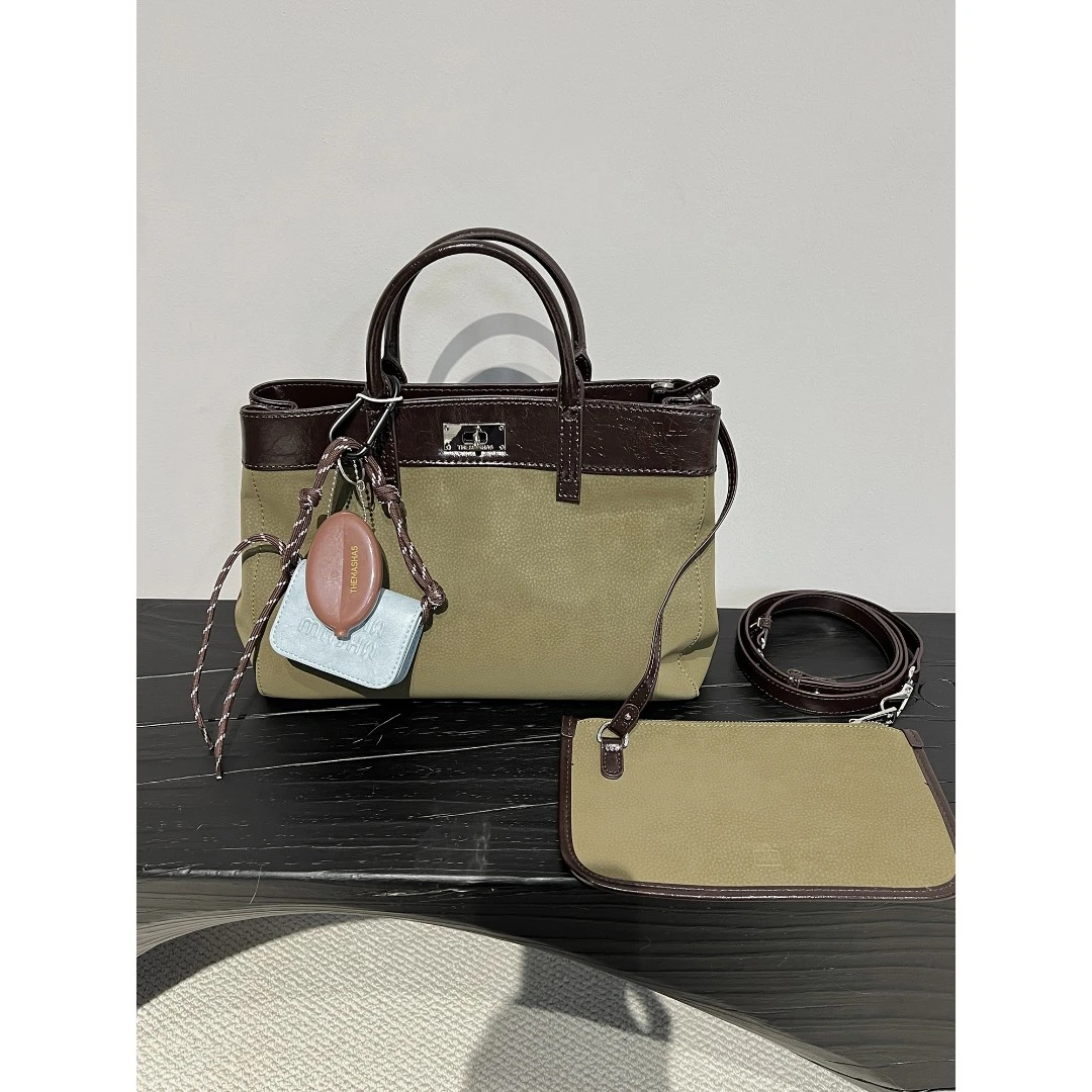 雾面磨砂皮手提托特包包M-9857