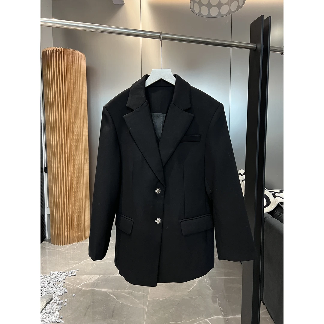 黑色毛呢西装外套2700022（清）