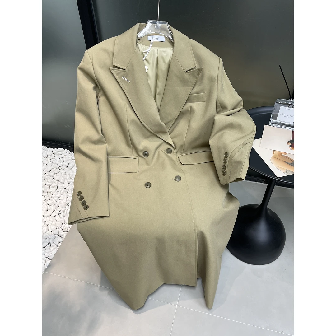 卡其色长款西装外套W5266 （清）