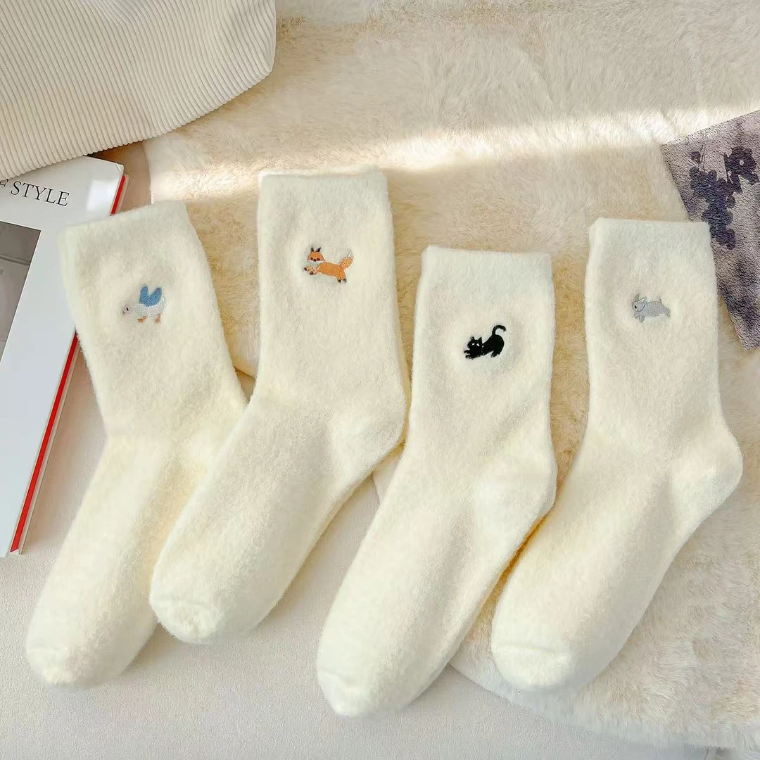 【厚厚款只对碰】（拍1拆5保7）加绒袜子女中筒袜冬季加绒加厚保暖冬0