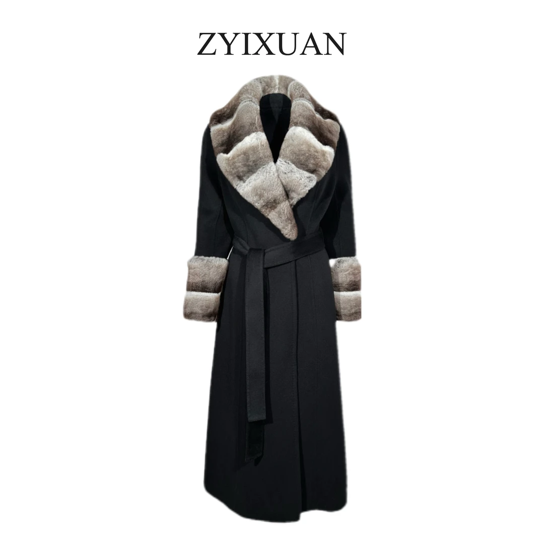 KZXY【ZYIXUAN - 赫本的衣橱】青紫兰冬季时尚轻奢大衣 ZYX83070