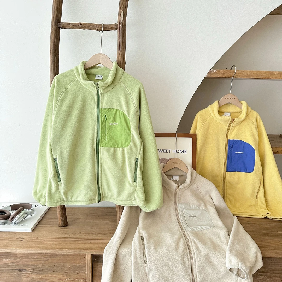 阿又冬季童装男童儿童中大童亲子款一体绒外套99128D