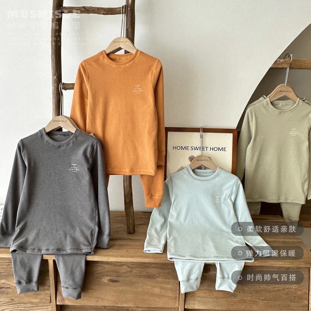 阿又冬季童装儿童男童中大童加厚秋衣秋裤套装99158D