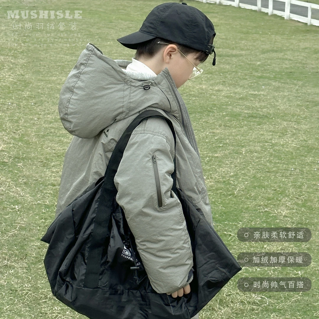 阿又冬季童装儿童男童中大童亲子款羽绒服套装99127D