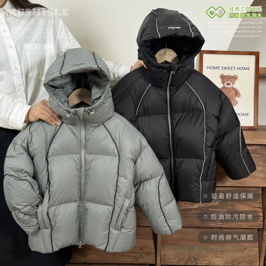 【杜邦三防】阿又冬季童装儿童男童中大童亲子装大被子羽绒服99077D