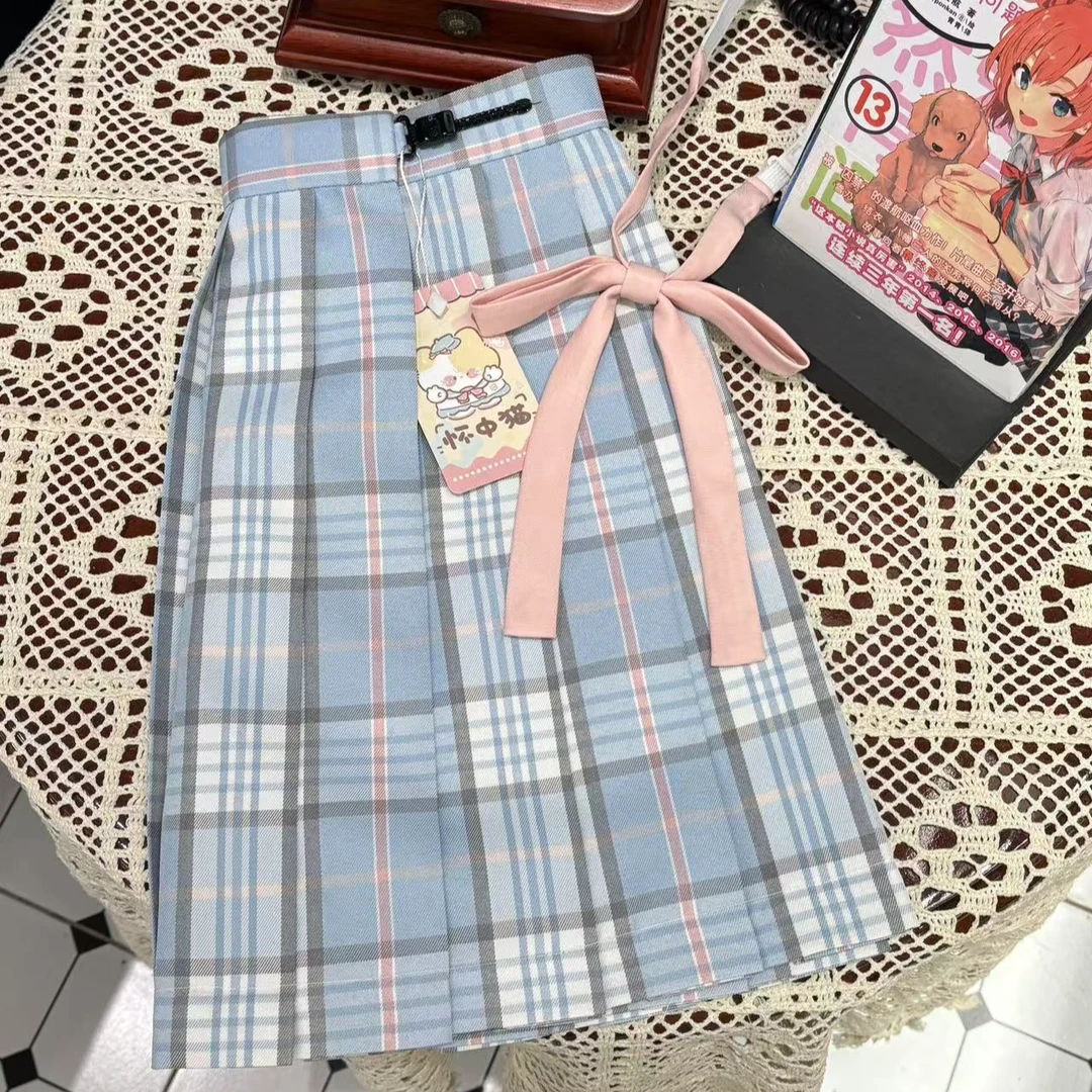 【晴天】七夕礼物·怀中猫原创JK正版格裙漫画感蓝格夏日甜美2025新