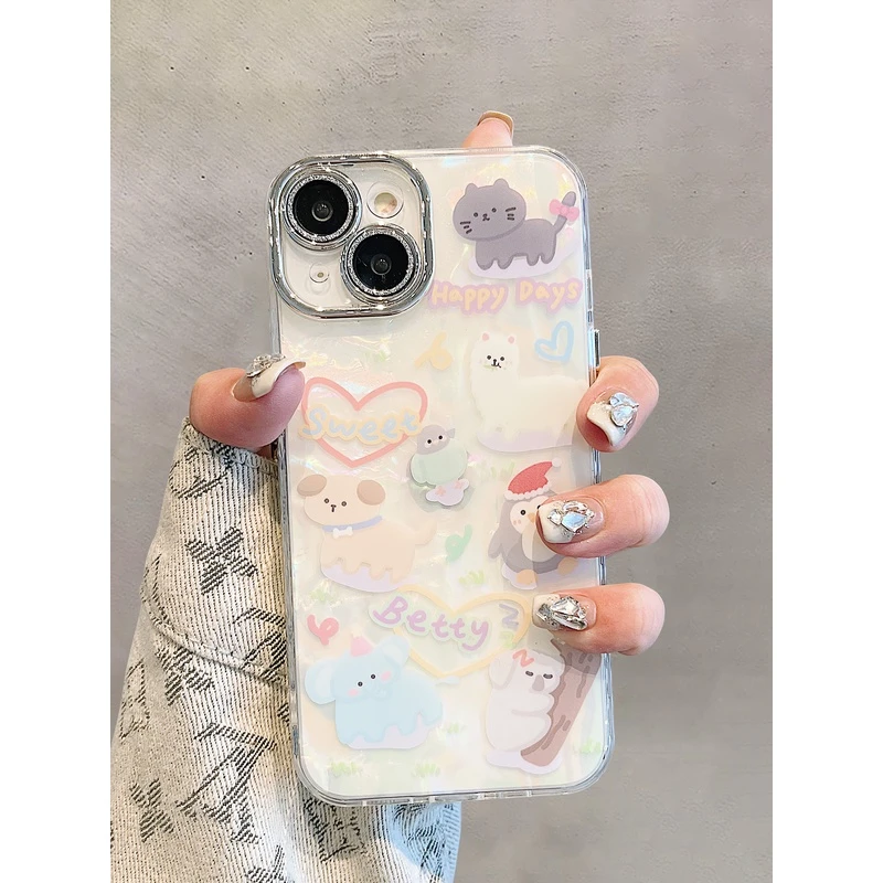 闪钻全包镜头膜iphone14promax的手机壳苹果13双层贝壳纹12防摔11
