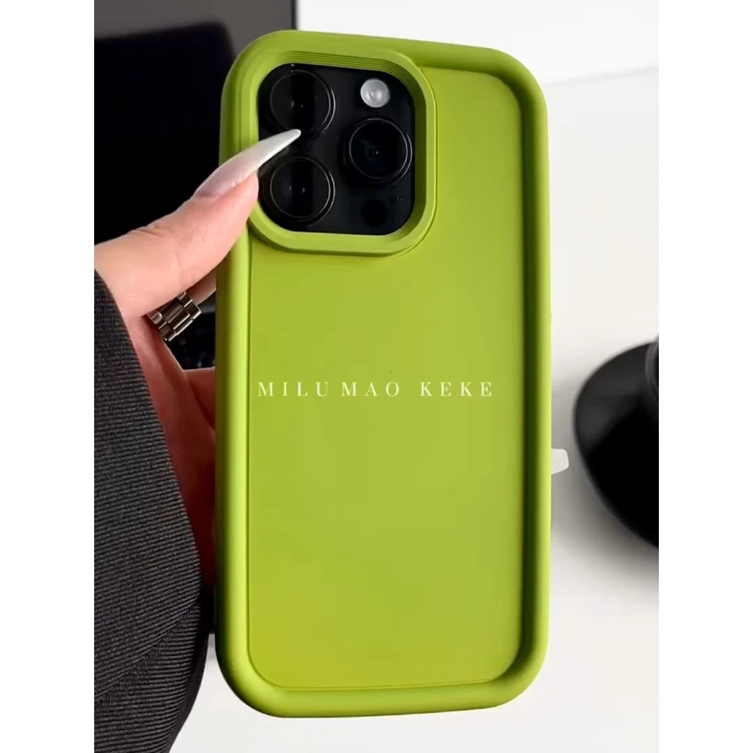 ins荧光简约小众适用iPhone15promax手机壳14硅胶苹果13全包11/12