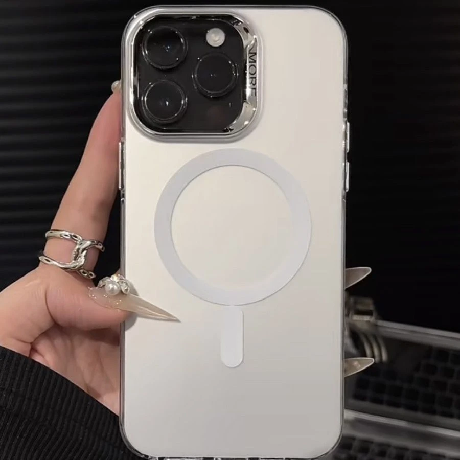 钛灰银白色磁吸磨砂壳iphone15promax手机壳14防摔12高级13简约11