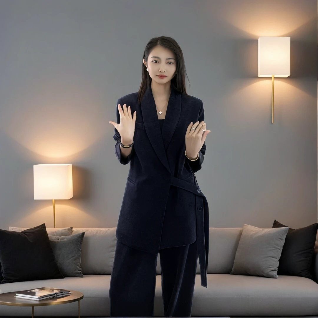 冬款加棉加厚精品坑条山海绒雪尼尔通勤正装显瘦韩系西装套装960