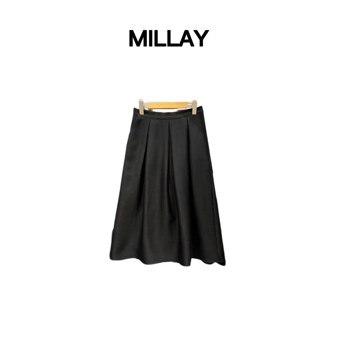 MILLAY-「经典赫本裙」轻奢气质褶皱质感赫本裙