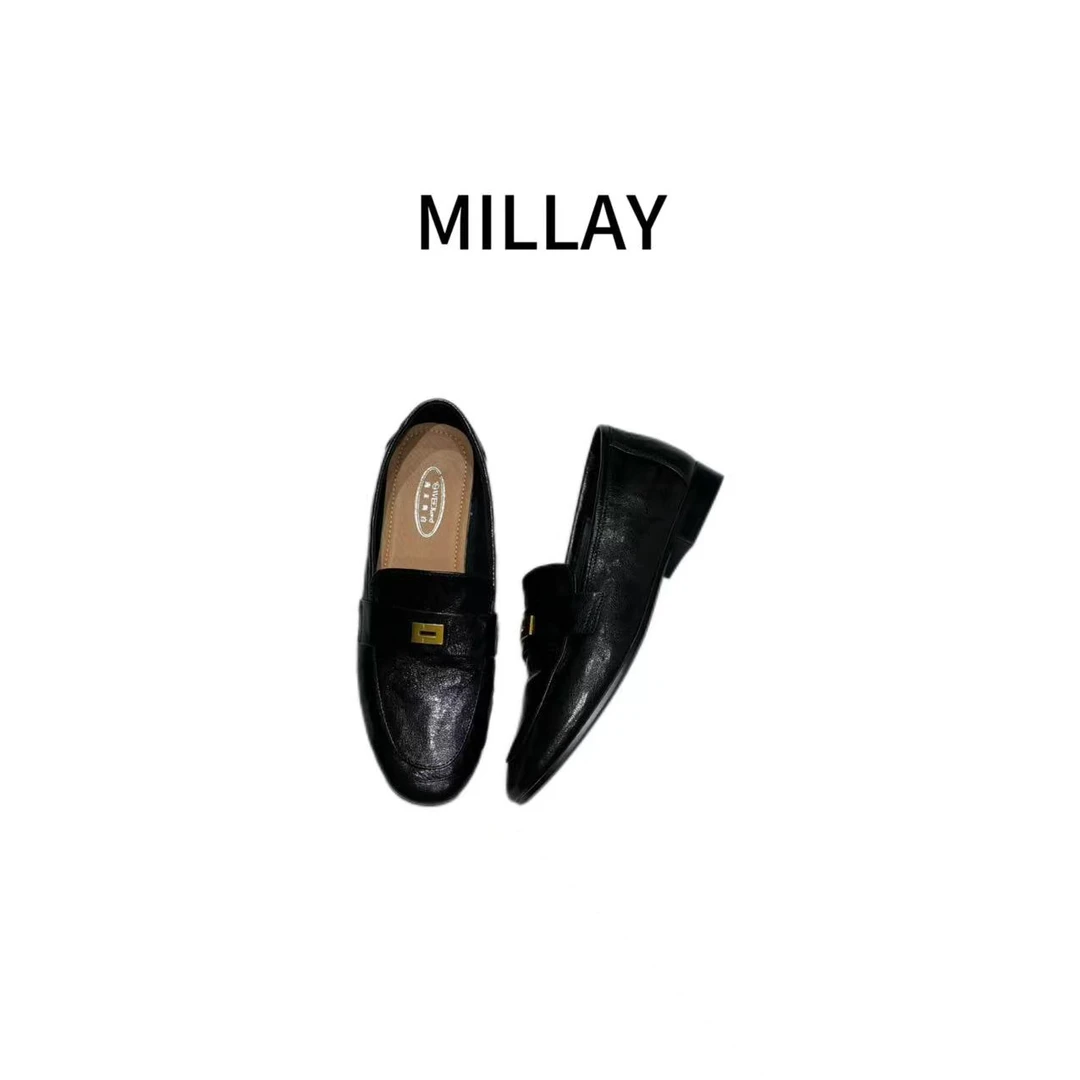 -LA VIDA-「油蜡皮」两色经典百搭金扣乐福鞋