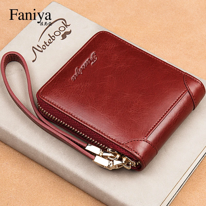 真皮女士钱包短款2025新款零钱包小卡包女式手拿包头层牛皮钱夹女