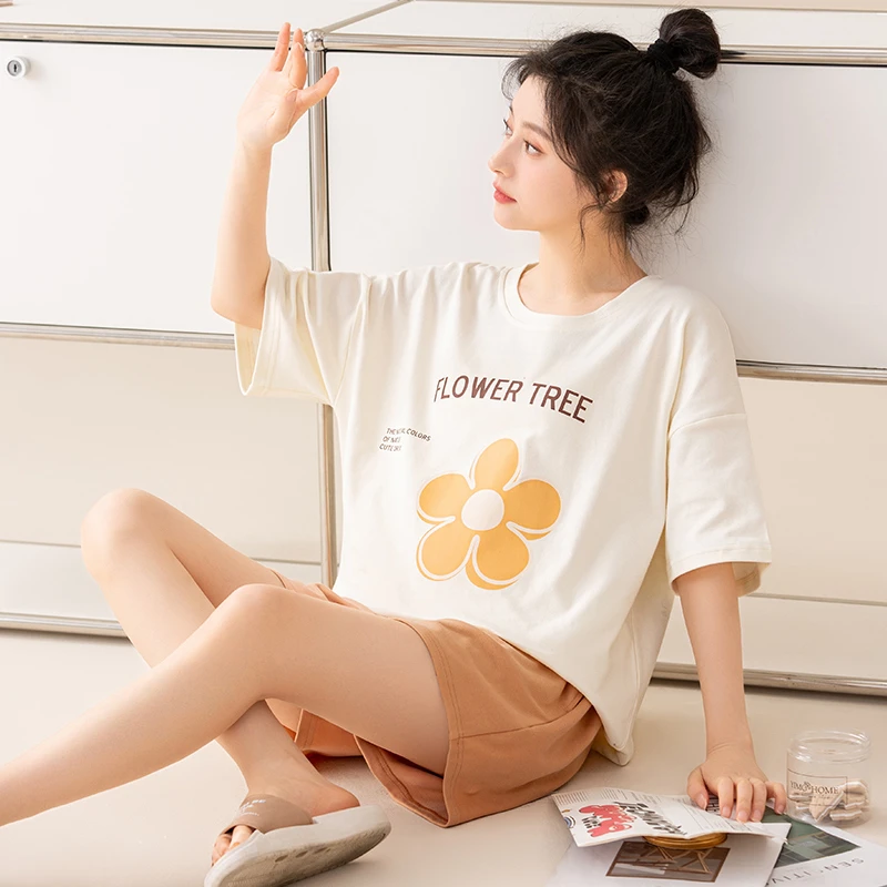 浪莎睡衣女夏款2025新款纯棉短袖短裤套装夏季薄款甜美可爱家居服
