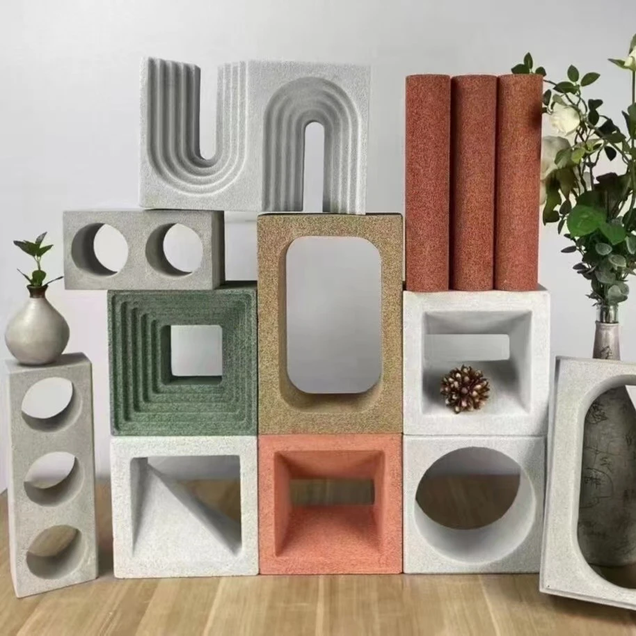 轻质发泡陶瓷空心砖隔断镂空多孔砖造型水泥九宫格构件门头装饰砖