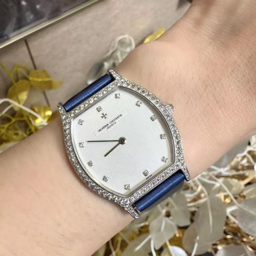 99新 Vacheron Constantin/江诗丹顿 18k白金原钻手动机械女表