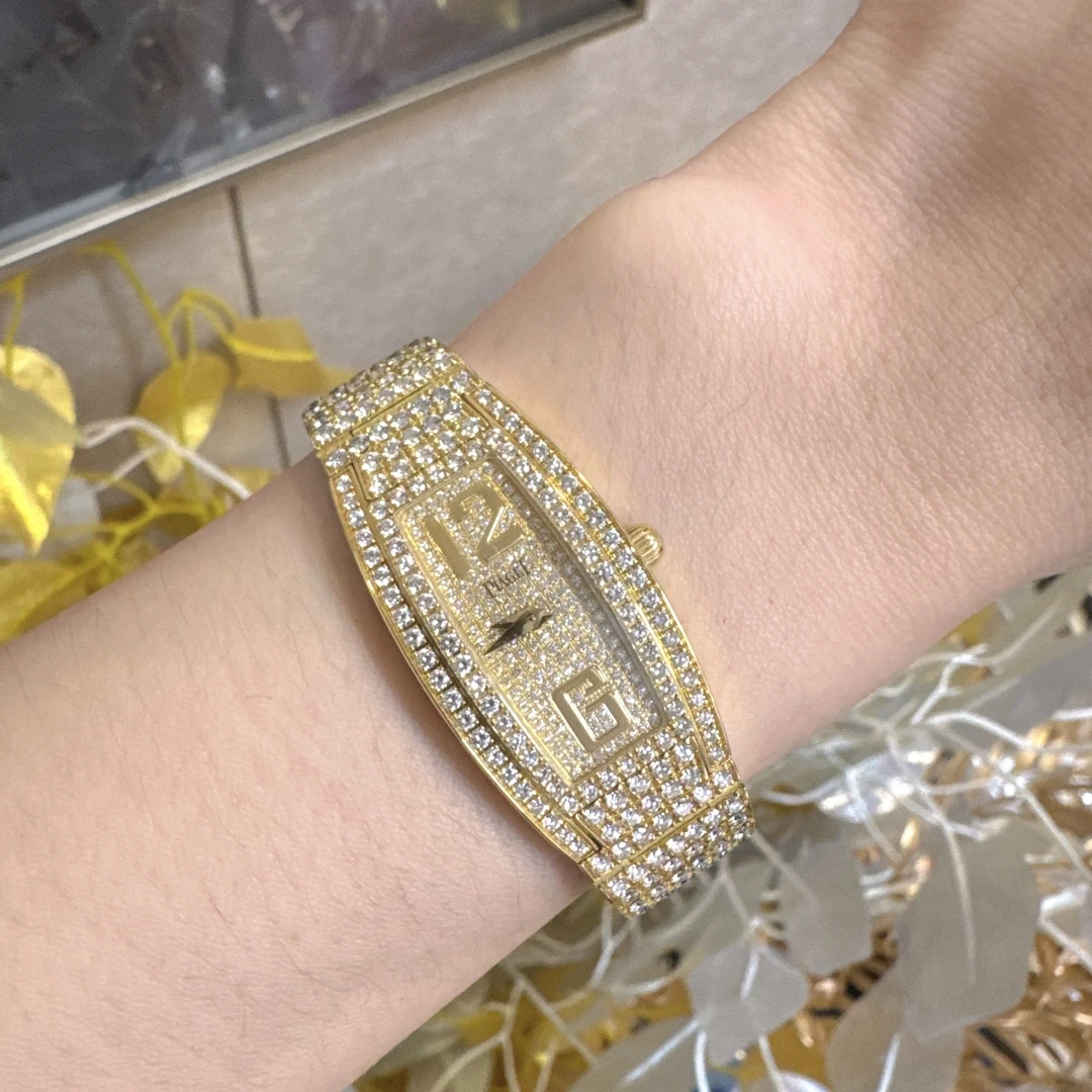 99新 Piaget/伯爵 全18K黄金原镶钻满钻石英女表金色轻奢气质百搭